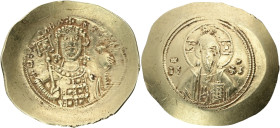 MICHAEL VII, Ducas. 1071-1078. EL Histamenon Nomisma, Constantinople mint. Obv.:Christ enthroned facing , Rev.: Crowned facing bust of Michael, holdin...
