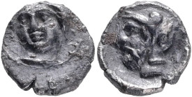 CILICIA. Tarsos. Time of the satraps Pharnabazos and Datames. (Circa 380-360 BC). AR obol. Obv: Helmeted and bearded male head (Ares?) to left. Rev: F...