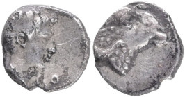 Karia, Kasolaba AR Hemiobol. Circa 420-400 BC. Head of ram left / Youthful male head right. Konuk, Kasolaba 5; Troxell 9A; SNG Keckman 866-882. Silver...