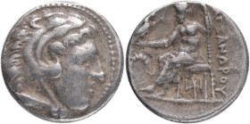 Kings of Macedon, Alexander III The Great (336-323 BC) AR Drachm ,Miletus mint. Obv: Head of Heracles right, wearing lion skin headdress, paws tied be...