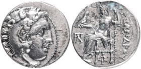 Kings of Macedon, Alexander III the Great (336-323 BC) AR drachm, Colophon mint.Obv: Head of Heracles right, wearing lion skin headdress, paws tied be...