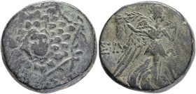 Paphlagonia, Sinope . Mithradates VI (105-85 BC) AE local civic issue under Mithradates VI. Facing Gorgoneion as boss of fleece (aegis)-covered, octag...