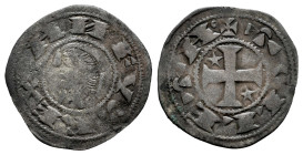 Reino de Castilla y León. Alfonso I de Aragón (1109-1126). Dinero. Toledo. (Bautista-40.5). Anv.: ANFVS REX. Rev.: + TOLLETAº. Ve. 0,94 g. Estrella en...