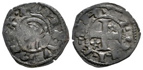 Reino de Castilla y León. Alfonso I de Aragón (1109-1126). Dinero. Toledo. (Bautista-40.15). Anv.: • AИFVS REX. Rev.: + TOLLETA. Ve. 0,68 g. Estrellas...