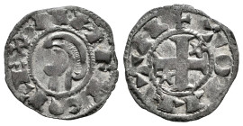 Reino de Castilla y León. Alfonso I de Aragón (1109-1126). Dinero. Toledo. (Bautista-40.15). Anv.: • AИFVS REX. Rev.: + TOLLETA. Ve. 0,94 g. Roel estr...