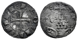 Reino de Castilla y León. Alfonso VII (1126-1157). Dinero. León. (Bautista-70). (Imperatrix-A7:66.1). Anv.: ︙LEONI CIVI. Cruz. Tres puntos al comienzo...