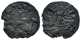 Reino de Castilla y León. Alfonso VII (1126-1157). Dinero. Toledo. (Bautista-100 Var.). (Imperatrix-A7:42.2, mismo ejemplar). Anv.: TOLETA. Punto en e...