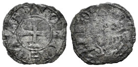 Reino de Castilla y León. Alfonso VII (1126-1157). Dinero. León. (Bautista-100.4). (Imperatrix-A7:42.7). Anv.: TOLETA. Rev.: LEON. Ve. 0,48 g. Sin mar...