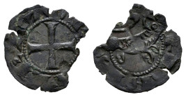 Reino de Castilla y León. Alfonso VII (1126-1157). Óbolo. León. (Bautista-117). (Imperatrix-A7:53.1). Ve. 0,25 g. Sin marca de ceca. Cospel faltado. M...