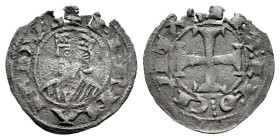 Reino de Castilla y León. Fernando II (1157-1188). Óbolo. León. (Bautista-no cita). (Imperatrix-F2:22(50).1). Anv.: + FERNANDVS. Rev.: REX ︙ LEO︙CIVIT...
