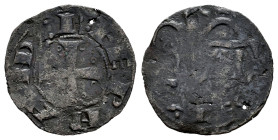 Reino de Castilla y León. Fernando II (1157-1188). Dinero. León. (Bautista-193). (Imperatrix-F2:24.3). Anv.: FERNAND ︙ R ︙. Rev.: LEO. Ve. 0,61 g. Roe...