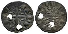 Reino de Castilla y León. Alfonso IX (1188-1230). Dinero. Abadía de Sahagún. Sahagún (León). (Bautista-212 var.). (Imperatrix-A7:79.2, como Alfonso VI...