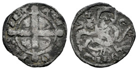 Reino de Castilla y León. Alfonso IX (1188-1230). Dinero. Extremadura leonesa o Salamanca. (Bautista-225). Ve. 0,94 g. E hacia abajo entre la cabeza y...
