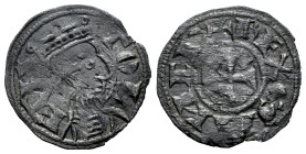 Reino de Castilla y León. Sancho III (1157-1158). Dinero. Toledo. (Bautista-No cita). (Imperatrix-No cita). Anv.: TOLETA. Rev.: + REX SANCI´. Ve. 0,95...