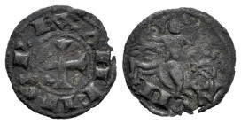 Reino de Castilla y León. Alfonso VIII (1158-1214). Óbolo. Toledo. (Bautista-266). (Imperatrix-A8:8.1). Anv.: ANFVS REX. Rev.: TOLE. Ve. 0,31 g. Rara....