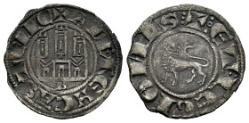 Reino de Castilla y León. Alfonso X (1252-1284). Pepión. Burgos. (Bautista-346). Anv.: + ALF REH CASTELLE. Rev.: +︙ET︙LEGIONIS︙. Ve. 1,00 g. B bajo el...