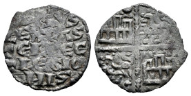 Reino de Castilla y León. Alfonso X (1252-1284). Dinero de seis líneas. (Bautista-368.1). Ve. 0,85 g. Creciente en 1º cuadrante y punto en 4º cuadrant...