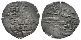 Reino de Castilla y León. Alfonso X (1252-1284). Dinero de seis líneas. (Bautista-369). Ve. 0,77 g. Tres puntos en el 1º y 4º cuadrante. MBC/MBC-. Est...