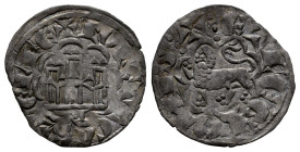 Reino de Castilla y León. Alfonso X (1252-1284). Novén. Burgos. (Bautista-394.2). (Abm-263.1). Ve. 0,86 g. B retrógrada bajo el castillo. Suave pátina...
