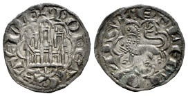 Reino de Castilla y León. Alfonso X (1252-1284). Novén. León. (Bautista-398). Anv.: + MONETA CASTELLE. Rev.: + : ET LEGIONIS : . Ve. 0,83 g. L bajo el...