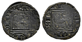 Reino de Castilla y León. Alfonso X (1252-1284). Óbolo. Burgos. (Bautista-410.3). Rev.: oLEo / oGIo / oONo / oSIo. Ve. 0,47 g. B en la cola del león. ...