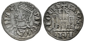 Reino de Castilla y León. Sancho IV (1284-1295). Cornado. Burgos. (Bautista-427.2). Ve. 0,74 g. Punto B y estrella sobre el castillo. Cruz en la coron...