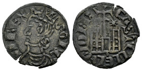 Reino de Castilla y León. Sancho IV (1284-1295). Cornado. (Bautista-435.1). Ve. 0,79 g. Estrellas a los lados del vástago central y punto bajo el cast...
