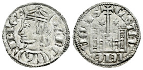 Reino de Castilla y León. Sancho IV (1284-1295). Cornado. (Bautista-437 var.). Ve. 0,80 g. Dos estrellas sobre el castillo. Rombo entre puntos en la c...