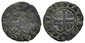Reino de Castilla y León. Sancho IV (1284-1295). Seisen o Meaja Coronada. Murcia. (Bautista-444). Anv.: +︙SAИCII REX︙. Ve. 0,66 g. Estrella y H en el ...