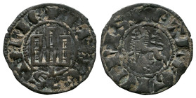 Reino de Castilla y León. Fernando IV (1295-1312). Pepión. Coruña. (Bautista-452). (Abm-321). Ve. 0,73 g. Venera bajo el castillo. MBC+. Est...40,00. ...