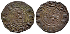 Reino de Castilla y León. Fernando IV (1295-1312). Pepión. Cuenca. (Bautista-453 var). (Imperatrix-F4:2.37). Ve. 0,88 g. Cuenco bajo castillo. MBC+. E...