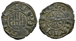 Reino de Castilla y León. Fernando IV (1295-1312). Pepión. Marca de ceca: Estrella. (Bautista-460). Ve. 0,84 g. Estrella bajo el castillo. Muy rara. M...