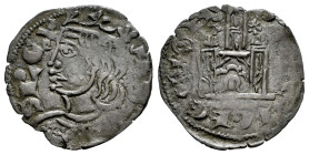 Reino de Castilla y León. Alfonso XI (1312-1350). Cornado. Murcia. (Bautista-476.1). Ve. 0,85 g. Dos roeles estrellados y M gótica en puerta. Aspa det...