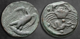 Sicily. Akragas circa 420-406 BC. Hemilitron Æ