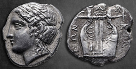 Macedon. Olynthos mint circa 420-365 BC. For the Chalcidian League. Annikas Magistrate.. Tetradrachm AR