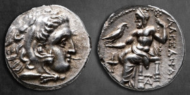 Kings of Macedon. Sardeis. Alexander III "the Great" 336-323 BC. Struck under Menander or Kleitos, in the name and types of Alexander III, circa 323-3...