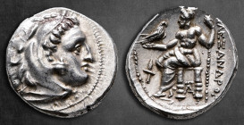 Kings of Macedon. Sardeis. Philip III Arrhidaeus 323-317 BC. Struck under Menander or Kleitos, in the name and types of Alexander III, circa 323-319 B...