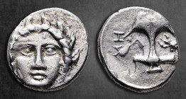Thrace. Apollonia Pontica circa 410-341 BC. Diobol AR