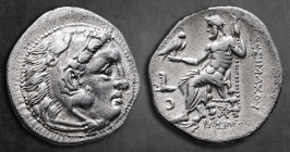 Kings of Thrace. Kolophon. Macedonian. Lysimachos 305-281 BC. Drachm AR