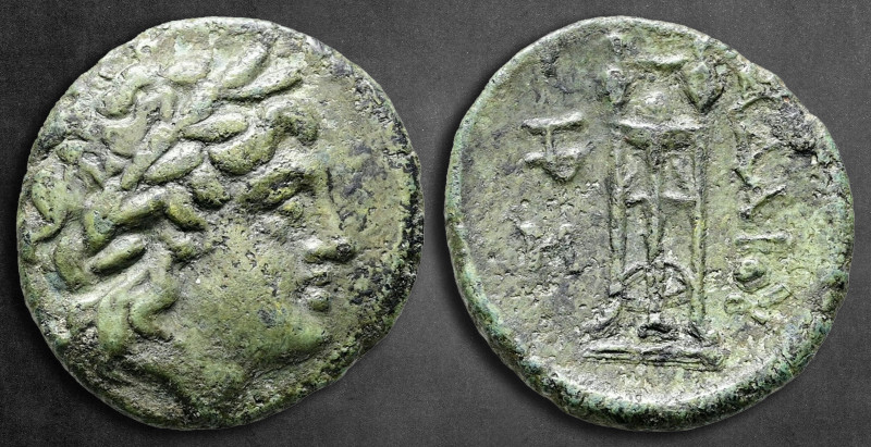 Kings of Thrace. Seleukid. Adaios 253-243 BC. 
Bronze Æ

23 mm, 7,09 g

Lau...