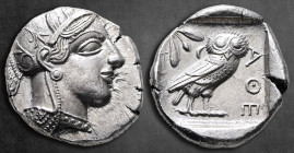 Attica. Athens circa 454-404 BC. Tetradrachm AR