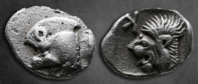 Mysia. Kyzikos circa 450-400 BC. Obol AR