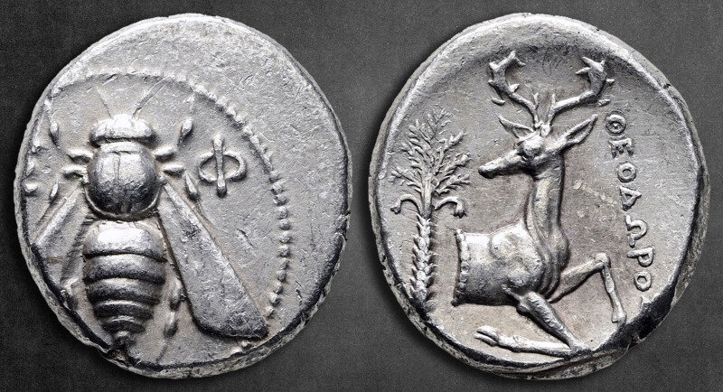 Ionia. Ephesos circa 360-350 BC. ΘEOΔOPOΣ (Theodoros), magistrate
Tetradrachm A...