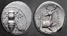 Ionia. Ephesos  circa 360-350 BC. ΘEOΔOPOΣ (Theodoros), magistrate. Tetradrachm AR