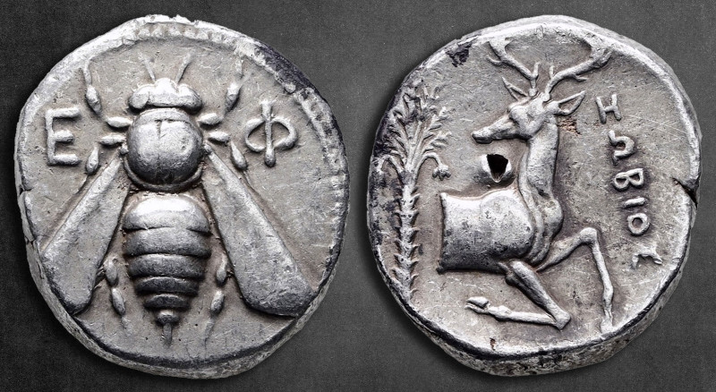 Ionia. Ephesos circa 360-350 BC. ZΩBIOΣ (Zobios), magistrate
Tetradrachm AR

...