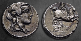 Q. Titius 90 BC. Rome. Denarius AR