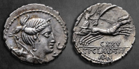 Ti. Claudius Ti. f. Ap. n. Nero 79 BC. Rome. Denarius AR