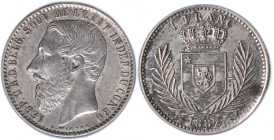 Belgian Congo 1 Franc 1887 Silver