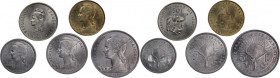 French Afars and Issas 50F/20F/5F/2F/1F 1975 (Lot of 5 Coins)
