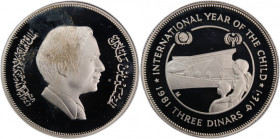 Jordan 3 Dinars 1981 (AH1401) Silver